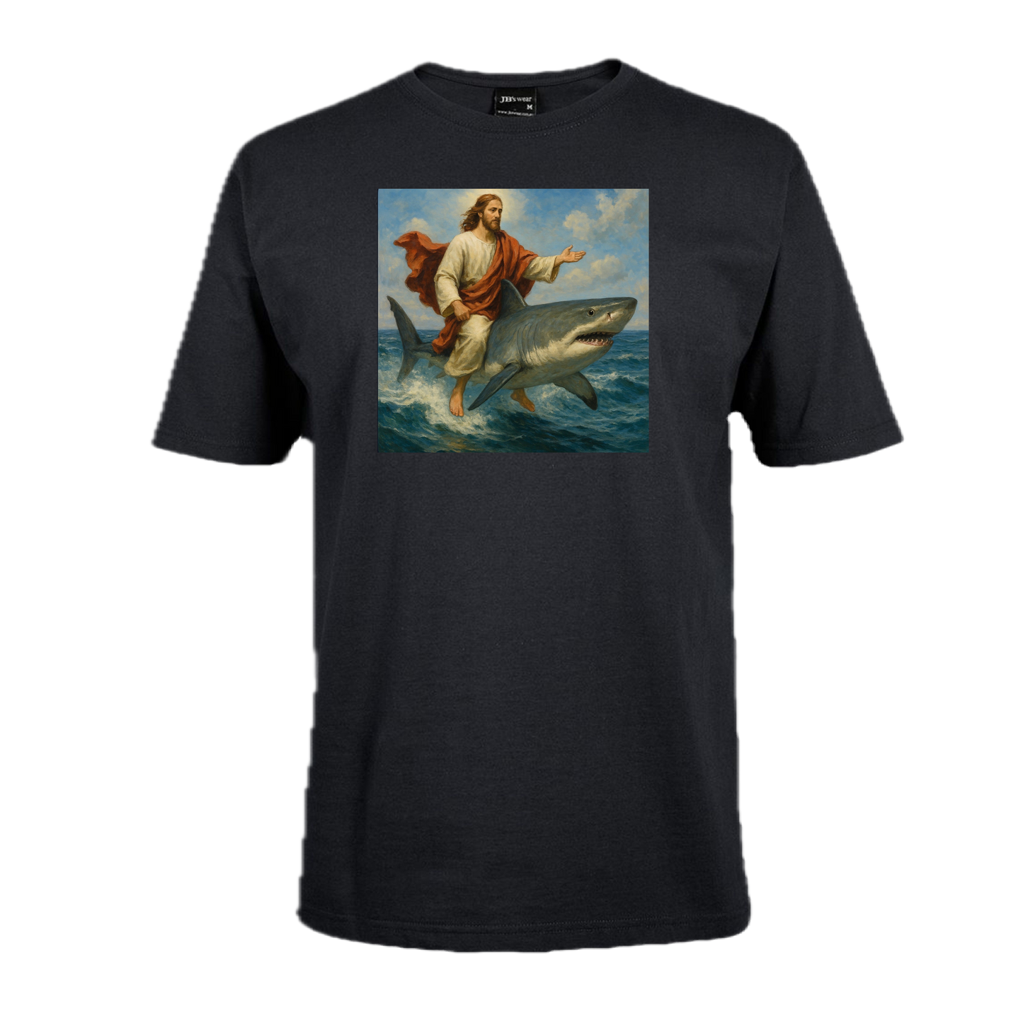 Jesus Riding A Shark Meme Tee