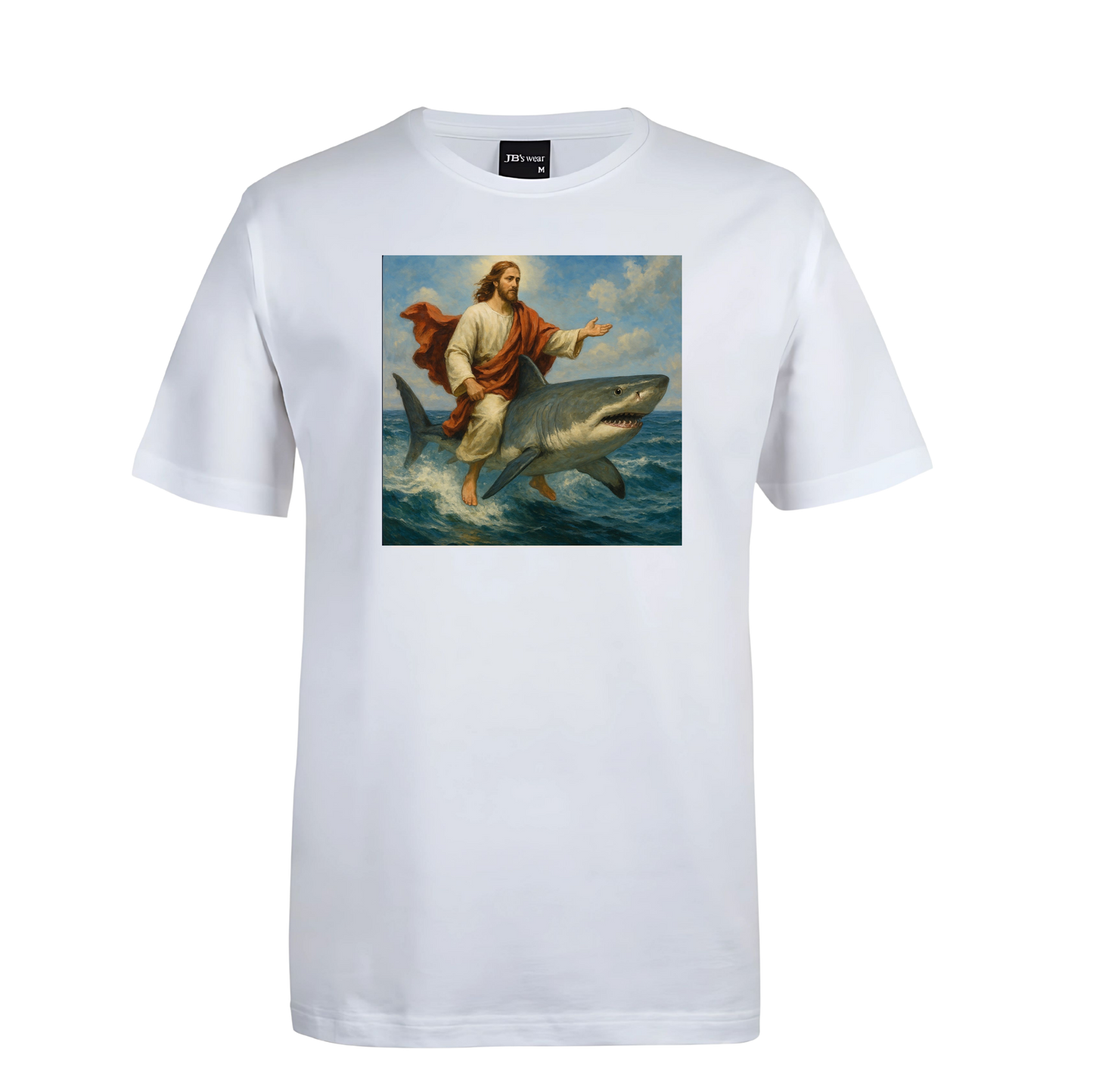 Jesus Riding A Shark Meme Tee